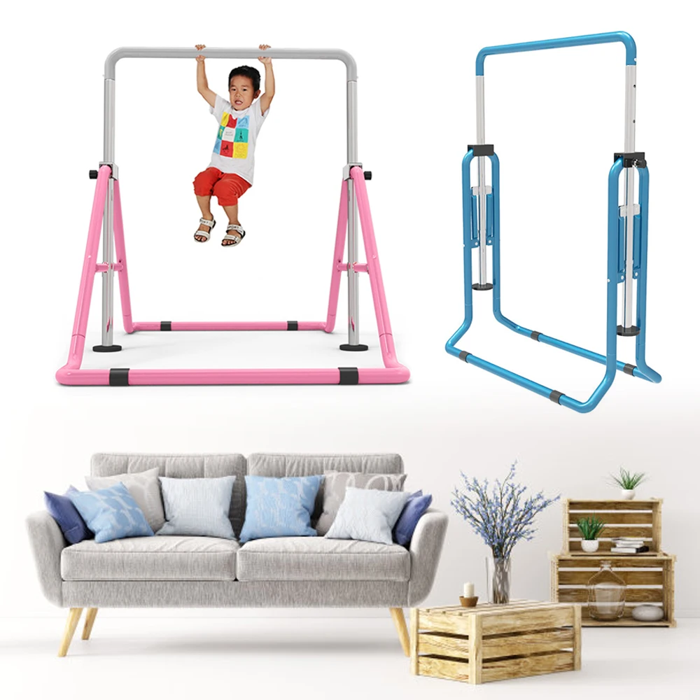 Junior Kid Training Bar horizontale Gymnastik Bar Indoor Sport verstellbare blau/rosa Kinder Home Play Bars