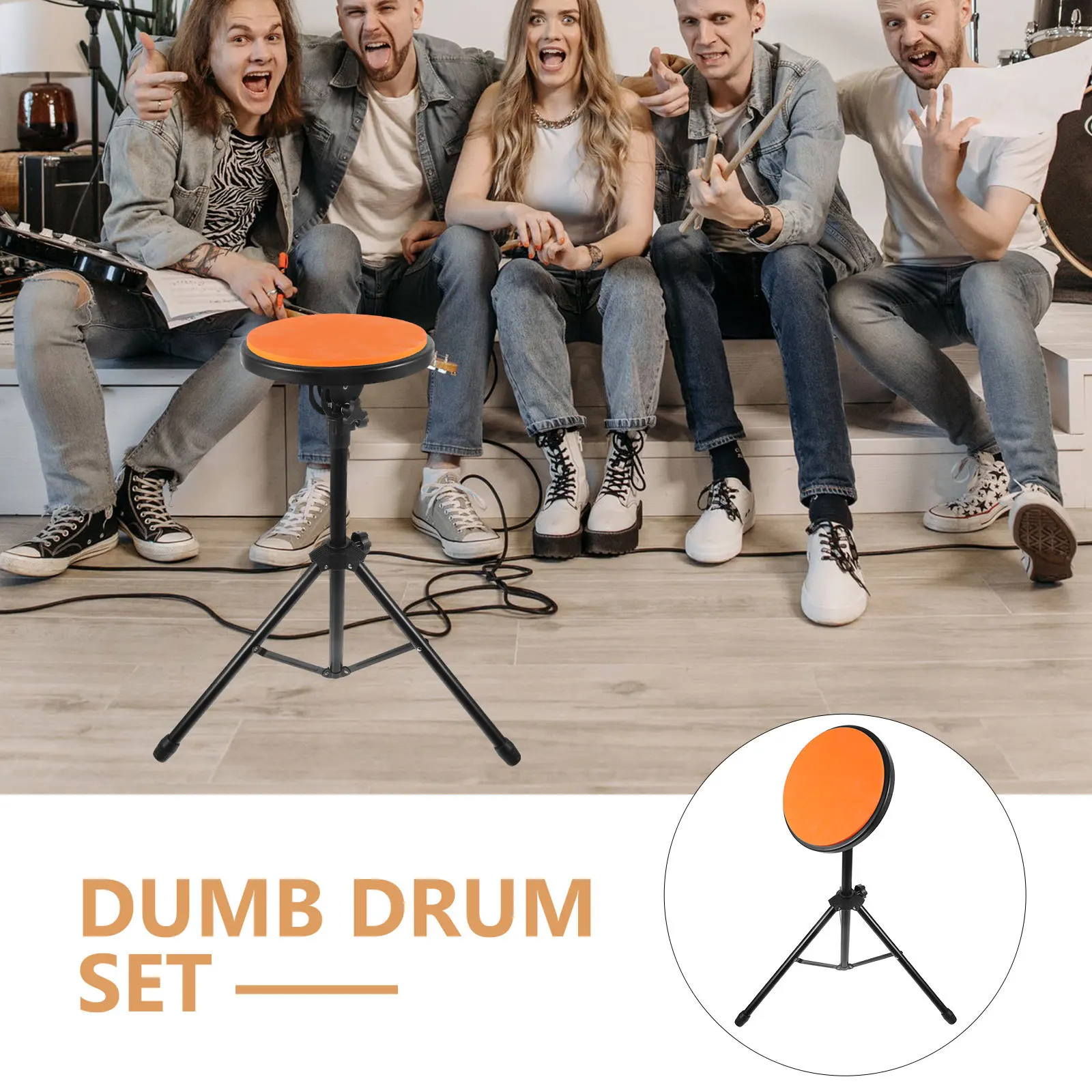 

1 set 1 Set Practice Pad Kit Tripod Stand Silent Snare Drum Mat For Electric Drums Noise Absorbing Pad Beginner Drum Accessories