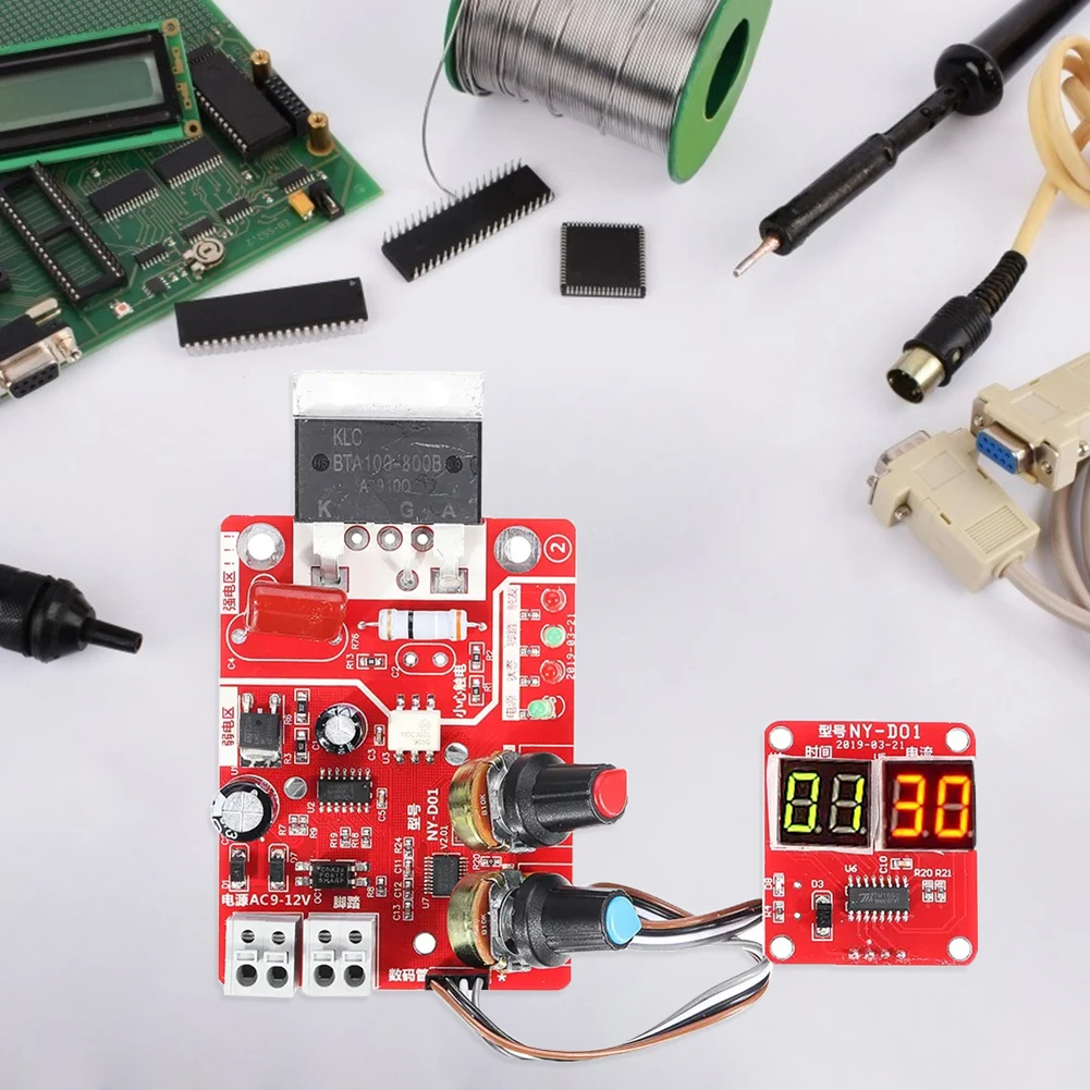 40/100V Transformator Controller Board Einstellbare Zeit Strom Controller Panel Modul Digital Display Tragbare DIY Batterie Zugang