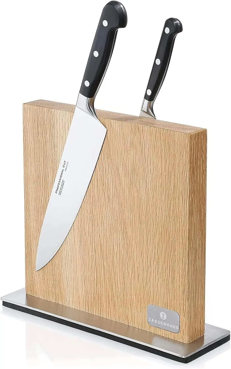 Magnetic Wood Knife Block for Kitchen Counter, Natural Oak, 11