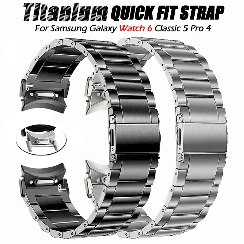 

Ремешок титановый без зазора для Samsung Galaxy Watch 6 Classic, быстросъемный браслет для 5Pro 45 мм 42 мм 46 мм, 47 мм 43 мм 6/5/4 40 мм 44 мм