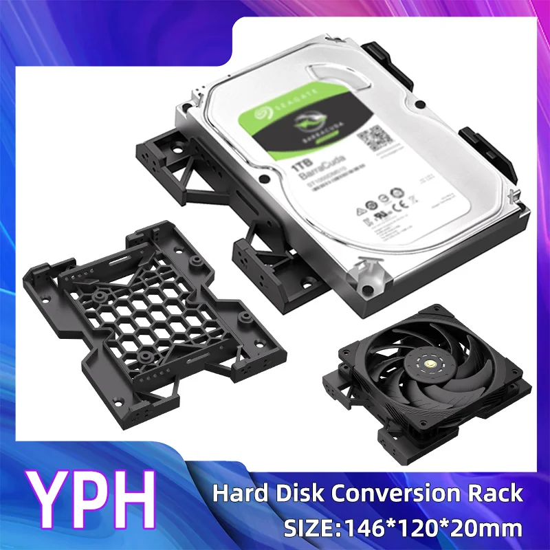 

Optical drive bit hard disk conversion rack 5.25" To 3.5" 2.5" Tray Bracket Mounting Cooling Fan HDD Adapter SSD Hard Drive