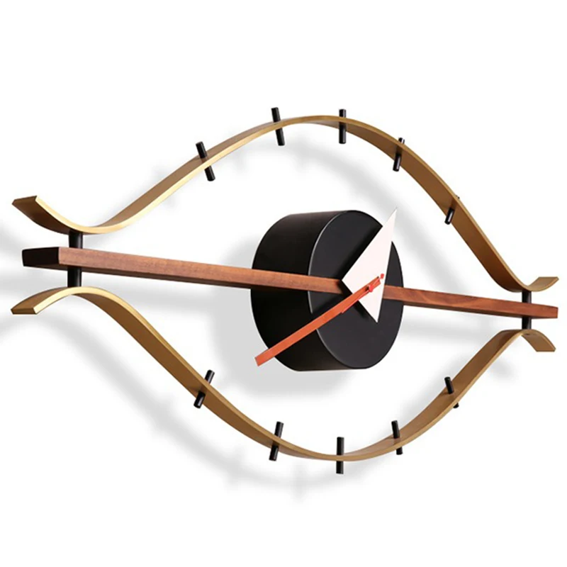 Modern Design Wall Clocks Wall Clock Living Room Luxury Fashion Wooden&Metal Clocks Classic Silent Home Decoration