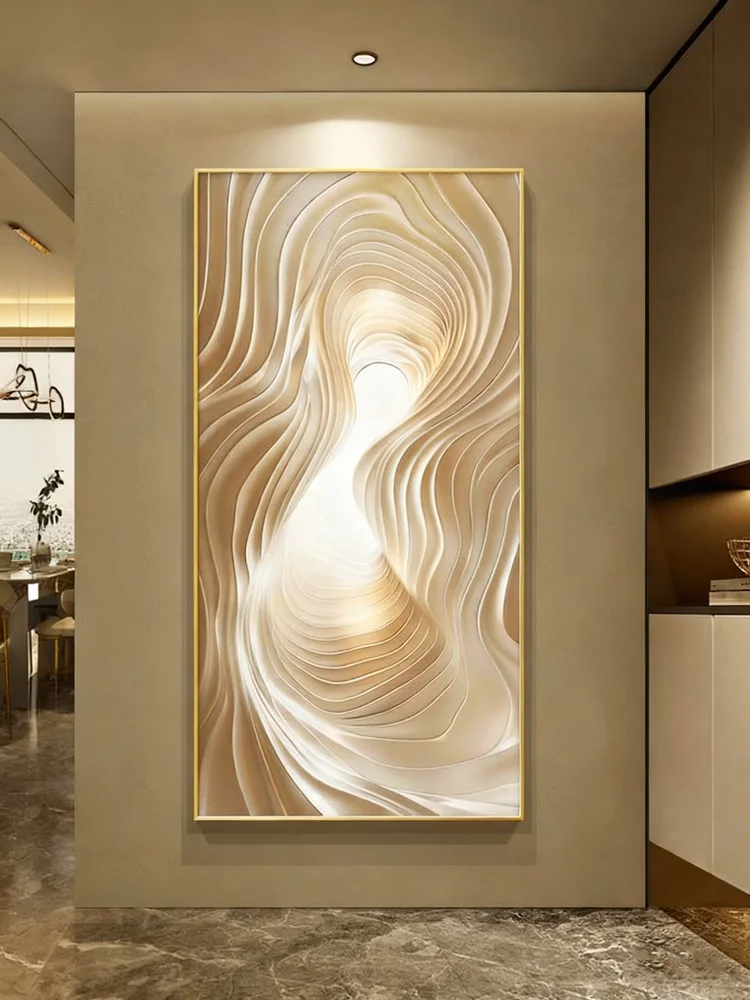Space Extension Entrance Door Foyer Decoration Painting Light Luxury High-end  Feeling Corridor Hanging Painting LED Mural Light