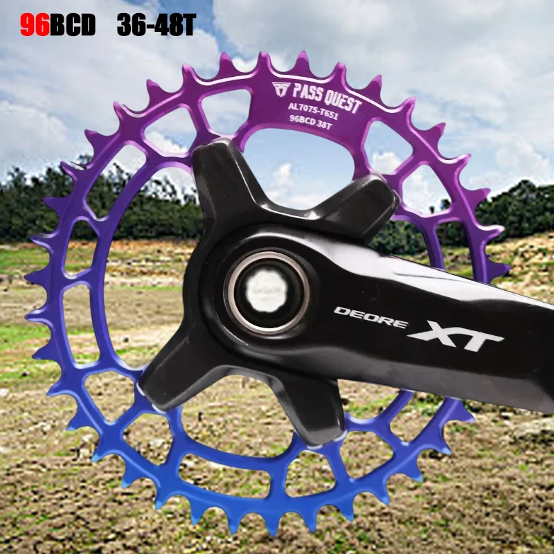 

PASS QUEST 96BCD Round MTB Bike Narrow Wide Chainring for M600/7000/8000/9000 cranks Support 10/11/12 speed ordinary chains