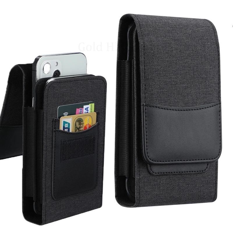 

Dual Layers Leather Flip Wallet Case Phone Pouch For Oppo Reno14 F 13F 13A 12FS 11 9 10 Pro Plus Belt Card Pocket Slot Waist Bag