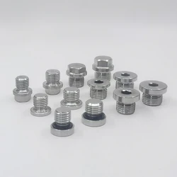 304 stainless steel hexagonal flange oil plug M8/10/12/14/16/18/20/22/24/27/33 x 1.5 Male Thread Fitting For Water Gas Oil