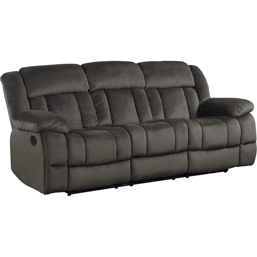 90 Double Reclining Sofa with Microfiber, Chocolate Brown