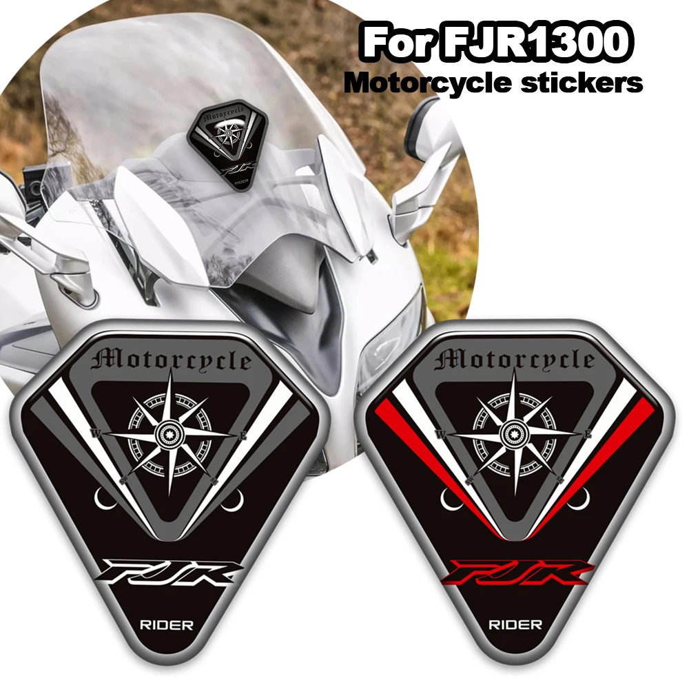 

Motorcycle Tank pad Grips protector stickers decals Fish Bone windshield emblem kit For Yamaha FJR1300 FJR 1300