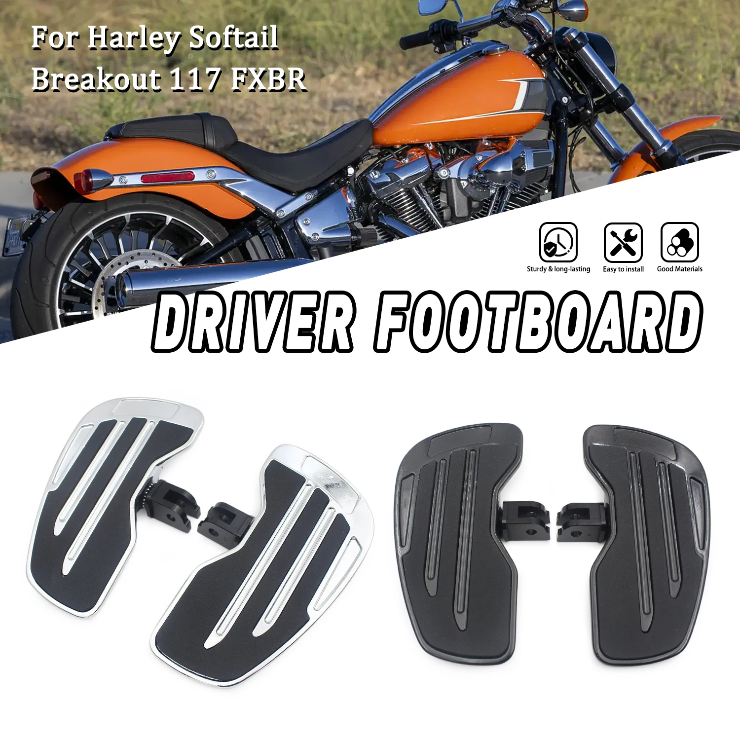 For Harley Softail Street Bob 114 FXBBS 2021-2024 Standard FXST 2020-2024 Driver Footboard Rider Footpegs Footrests Adjustable