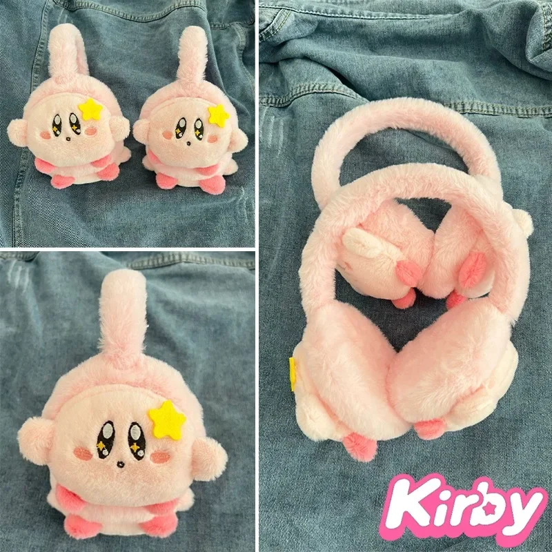 Kirby Ear Warmer Cartoon paraorecchie peluche Cute Girls Women Winter Warm Anime Outdoor Cycling protezione dal freddo Kids Kawaii Ear Cover