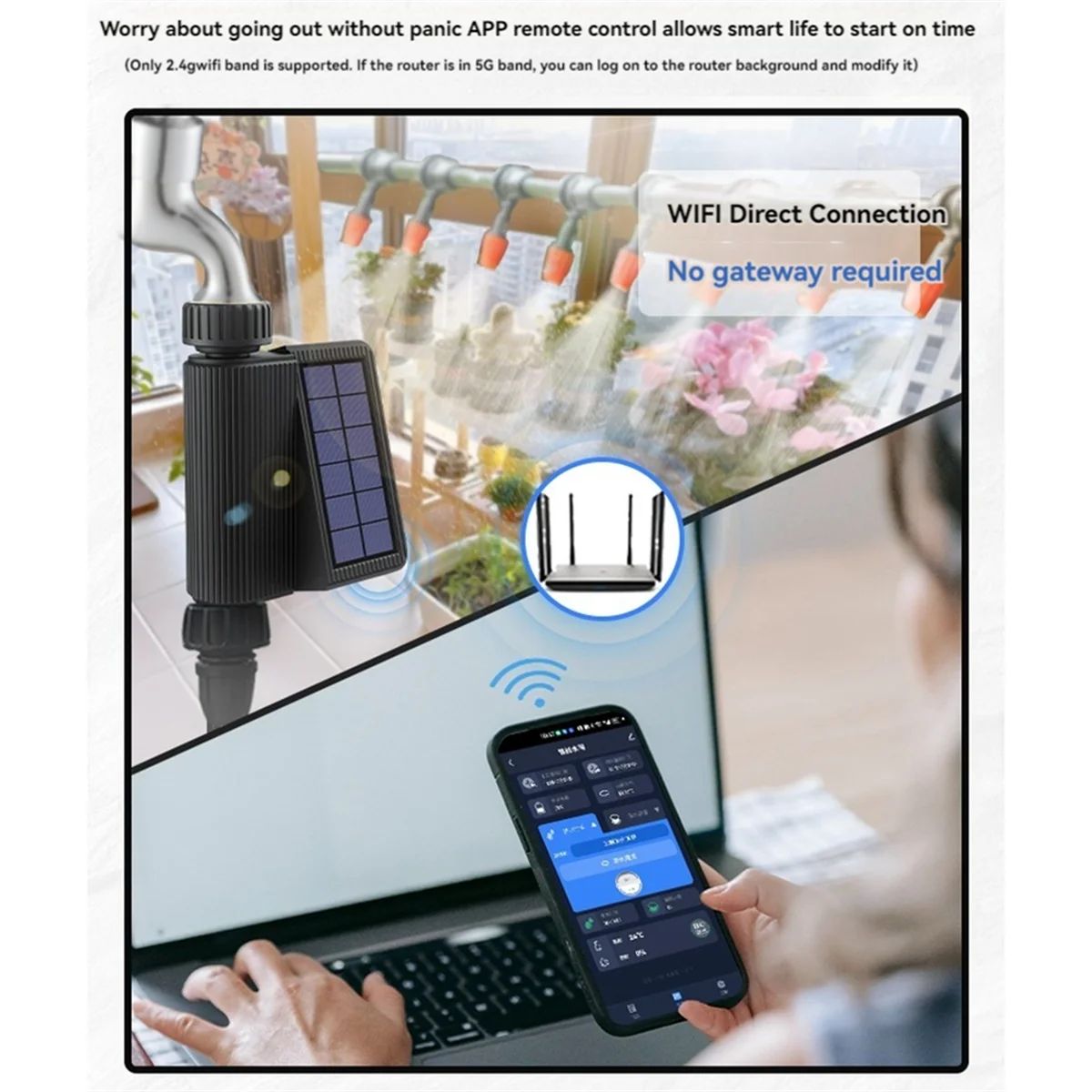 AD41-WIFI ソーラー給水器スマートガーデンタイミングスプリンクラー土壌温度湿度センサー付き自動花散水