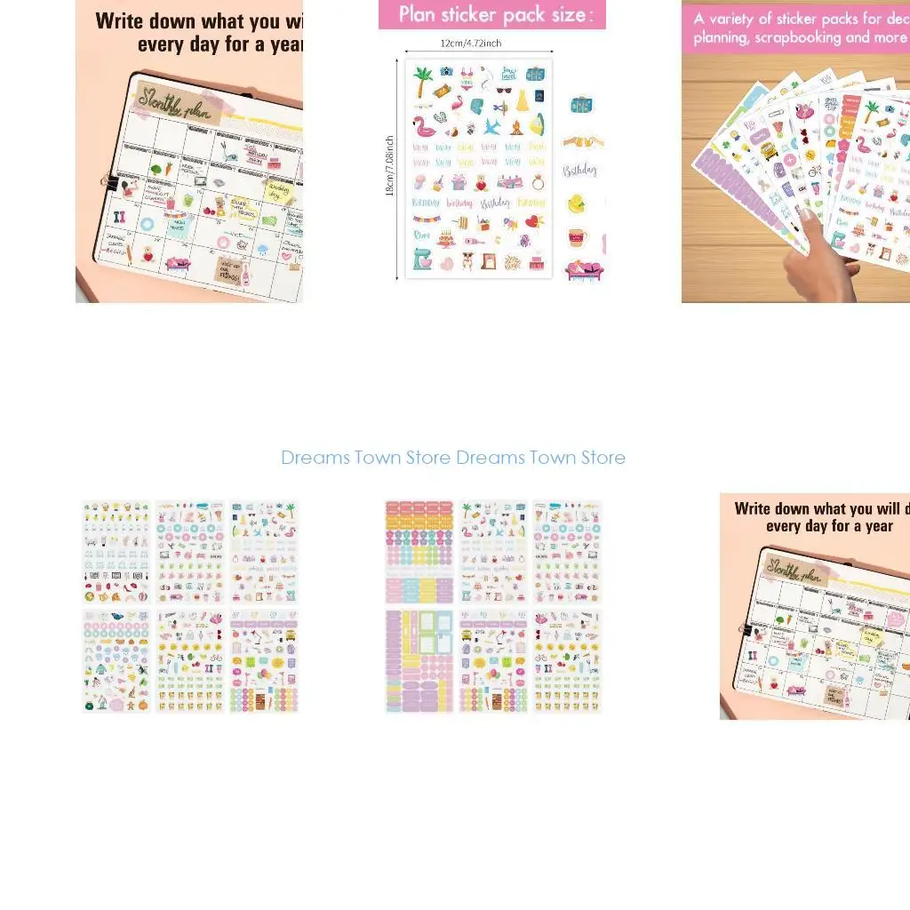 HX6A Pack of Holiday Seasonal Sticker Planner Daily Calendar Scrapbooking Sticker Set for Decorating Planning Scrapbooking