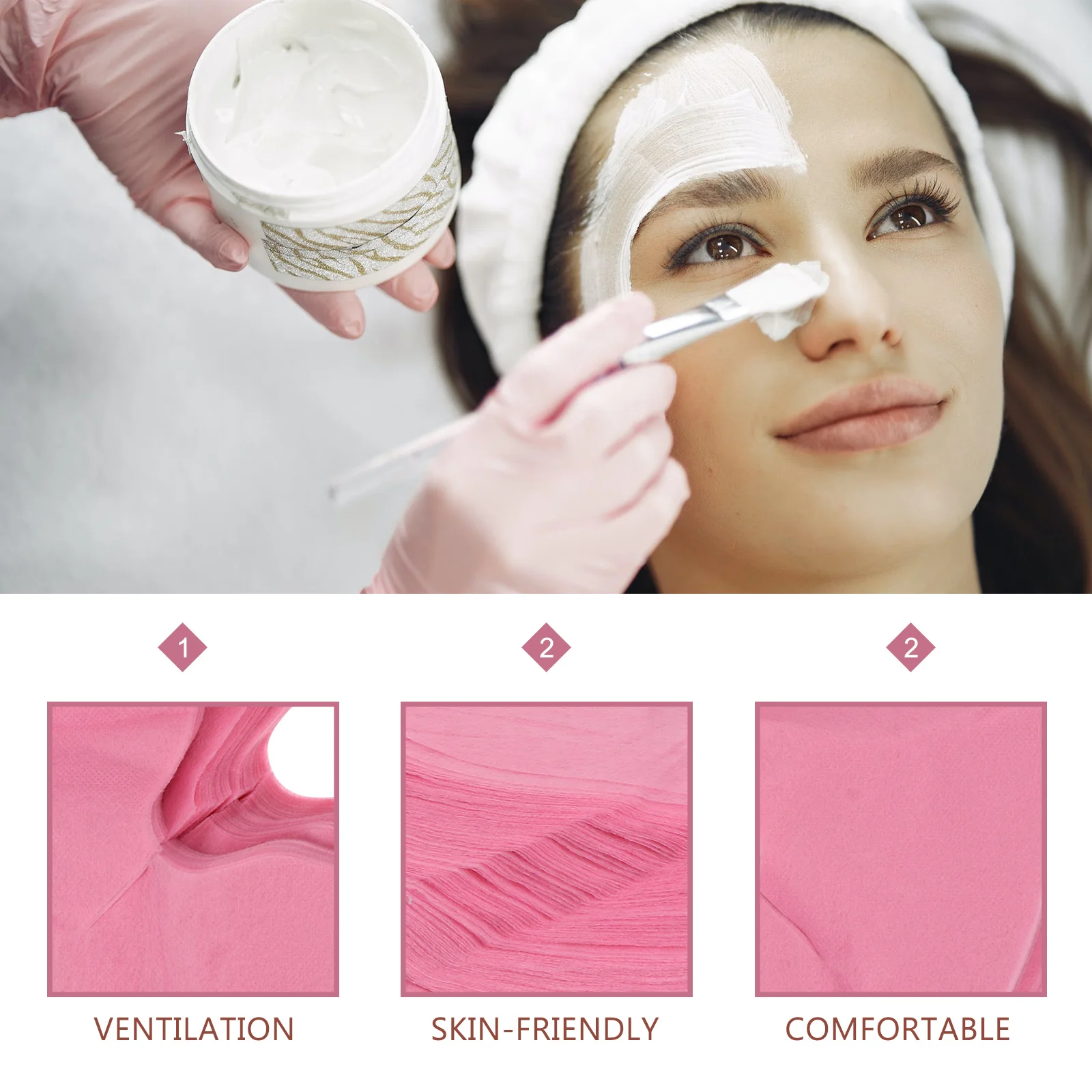 

50 шт. одноразовые массажные подушечки для лица из нетканого материала, больничная клиника, салон красоты, дышащие антипригарные свежие натуральные