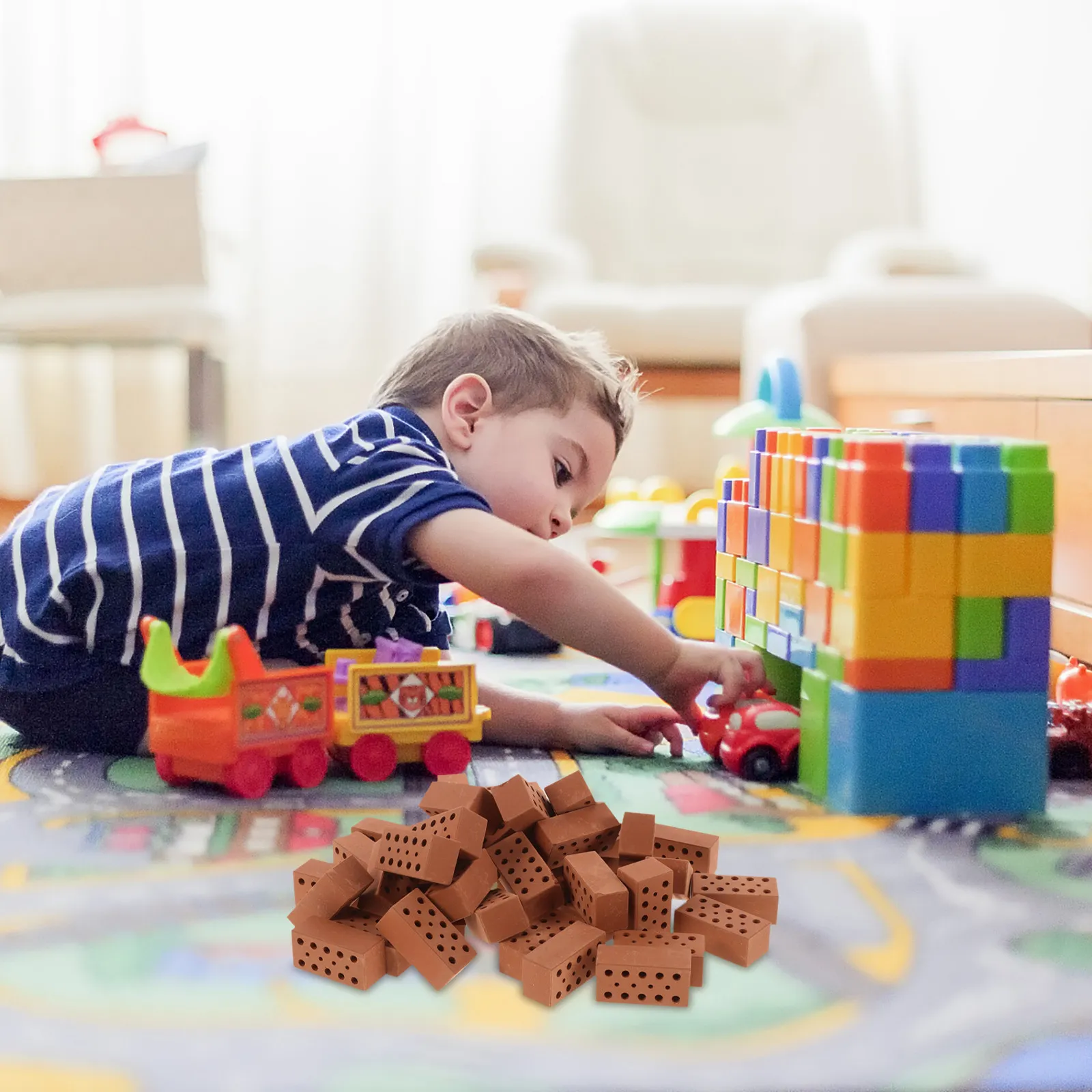 

40Pcs Miniature Bricks for DIY Micro Landscape Building Simulation Brick Models Sand Table Layouts Architectural Mini House