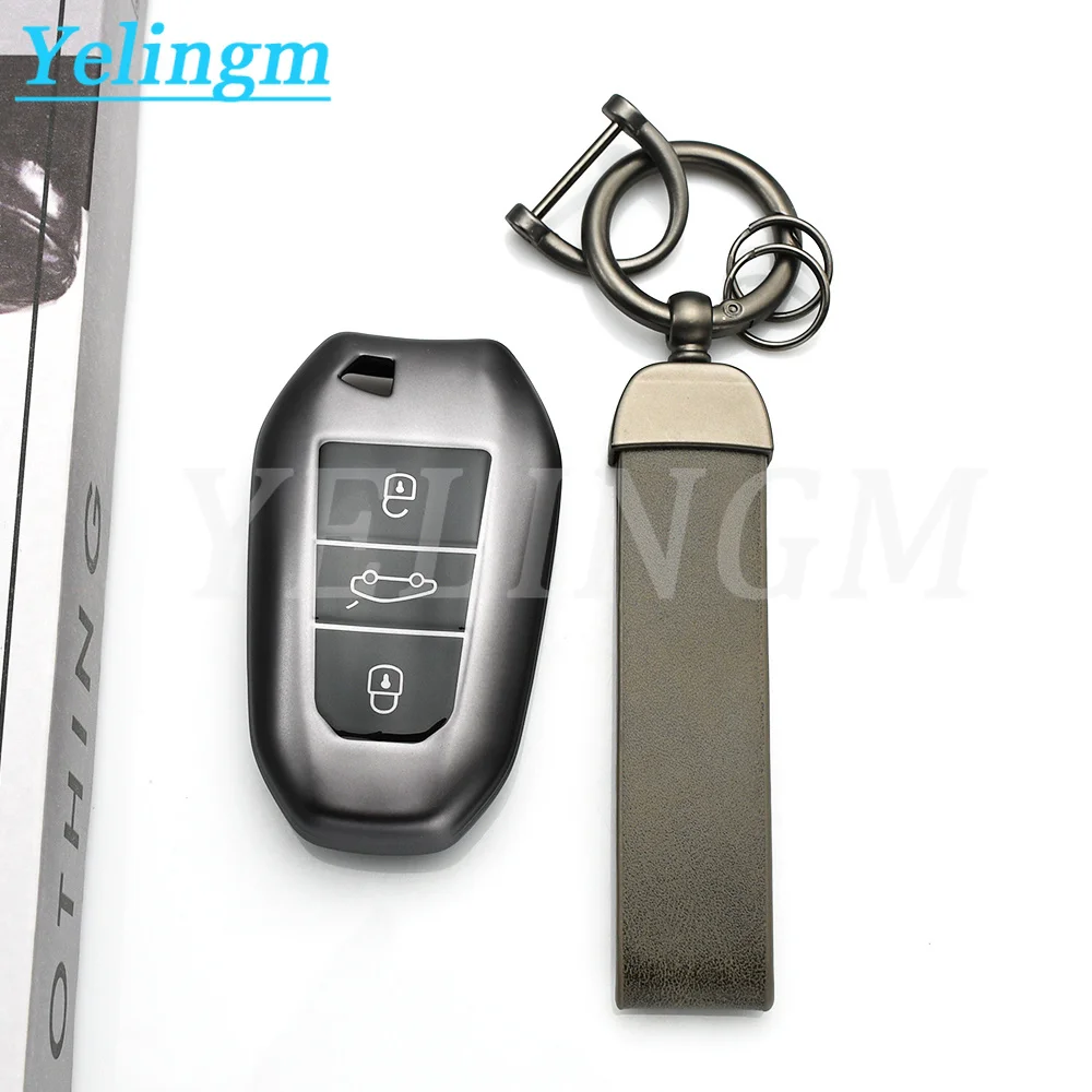 Modische TPU-Autoschlüsselhülle für Peugeot 308 408 508 2008 3008 4008 5008, Schlüsselanhänger-Schutzhülle, Schlüsselanhänger-Zubehör