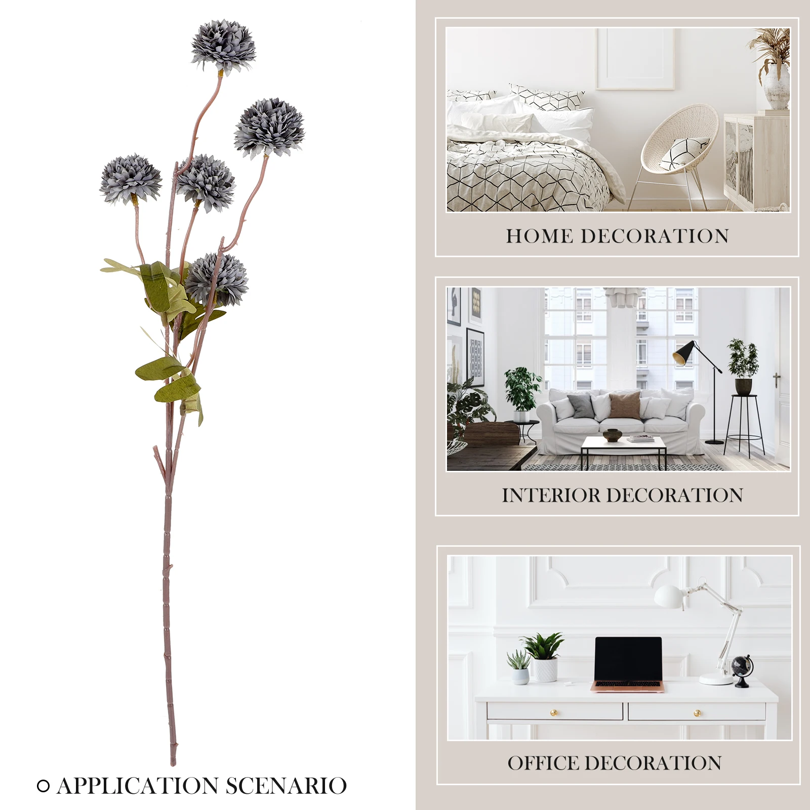 

4pcs Artificial Flowers Mini Plastic Dandelions Fall Color Decorative Faux Lifelike Household Ornament Wedding Party Home