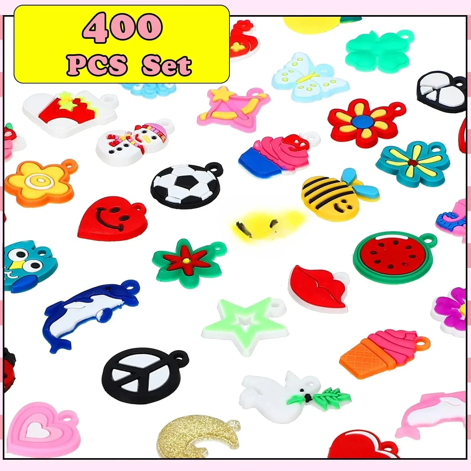 Pulsera de banda de goma, dijes de banda de telar de goma, pulsera de silicona, Kit de fabricación de joyería colorida, colgante de pulsera y collar DIY