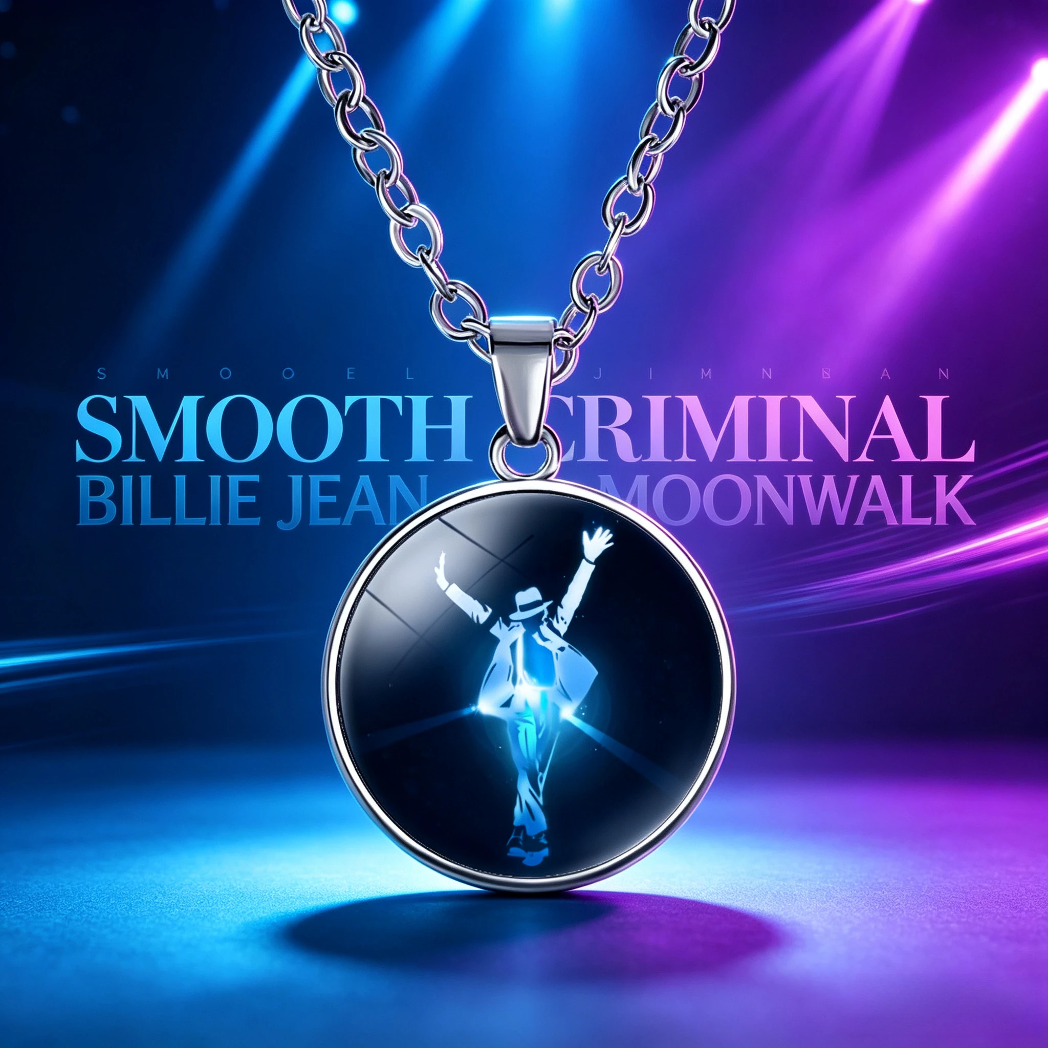 2026 New Michael Jackson Necklace for Girls Drip Oil Alloy Neck Chain Retro The King of Pop MJ Charms Accessories Party Wear view 5