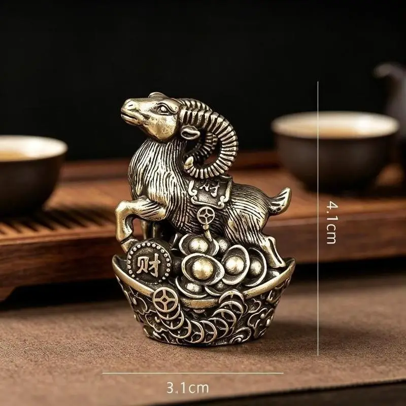 New Alloy Zodiac Wealth-Attracting Ingot Goat Incense Holder Living Room Study Bedroom Decoration Ornament