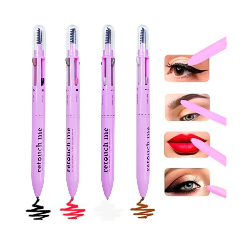 Hot with Brush Head 4-in-1 Makeup Pen Long Lasting Wa Highlighter Eyebrow Pencil Women Girls