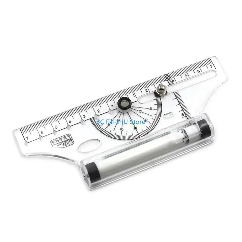 

G8TA Pulley Centering Rolling Ruler Drawing Compass-School Stationery Protractor Tool