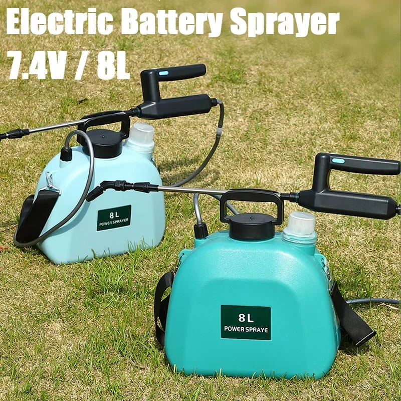 8L Electric Battery Sprayer With 3 Nozzles Small Spray Atomizing Spray Gun For Watering,Medicine Spraying,Disinfection Spraying