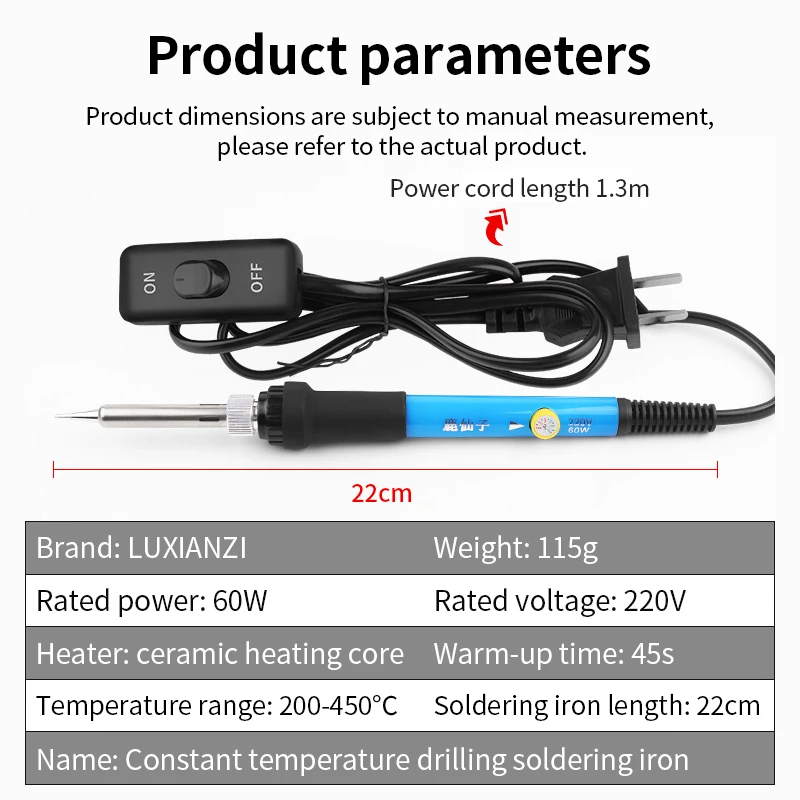 LUXIANZI 60W Điện Mỏ Hàn Hàn Với Bộ Điều Chỉnh Mỏ Hàn Làm Lại Công Cụ 220V Fer Một Souder
