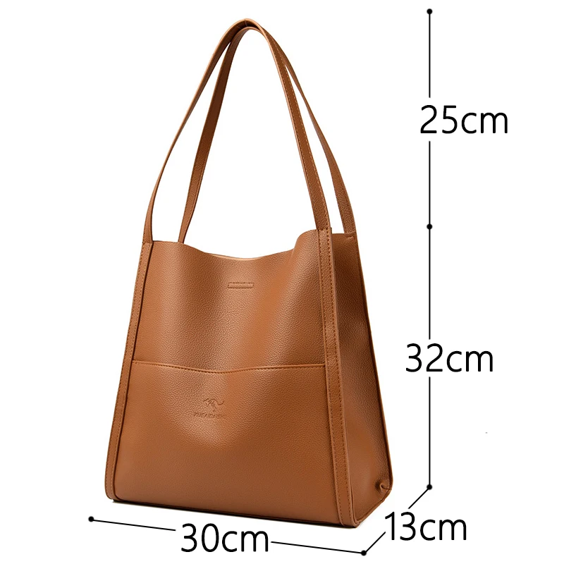 2024 New Genuine Brand Women\'s Bucket Bag High Quality Soft Leather Women Handbag Fashion Retro Female Shopping Bags Wallet Sac