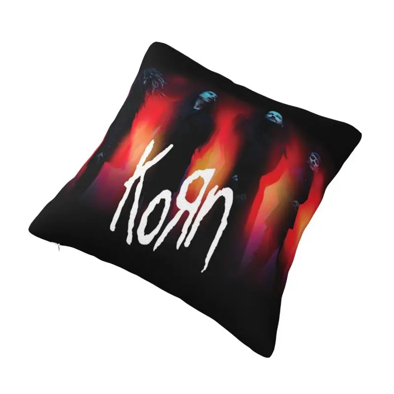 Custom Korns Heavy Metal Music Hard Rock Roll Pillow Case 40x40cm Band Cushions Cover Square Pillowcase