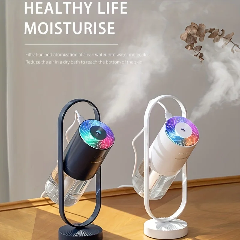 

1pc Portable Color Projection Humidifier with Night Light and ° Rotation - Ideal for Travel, Bedroom, Car, and Decor
