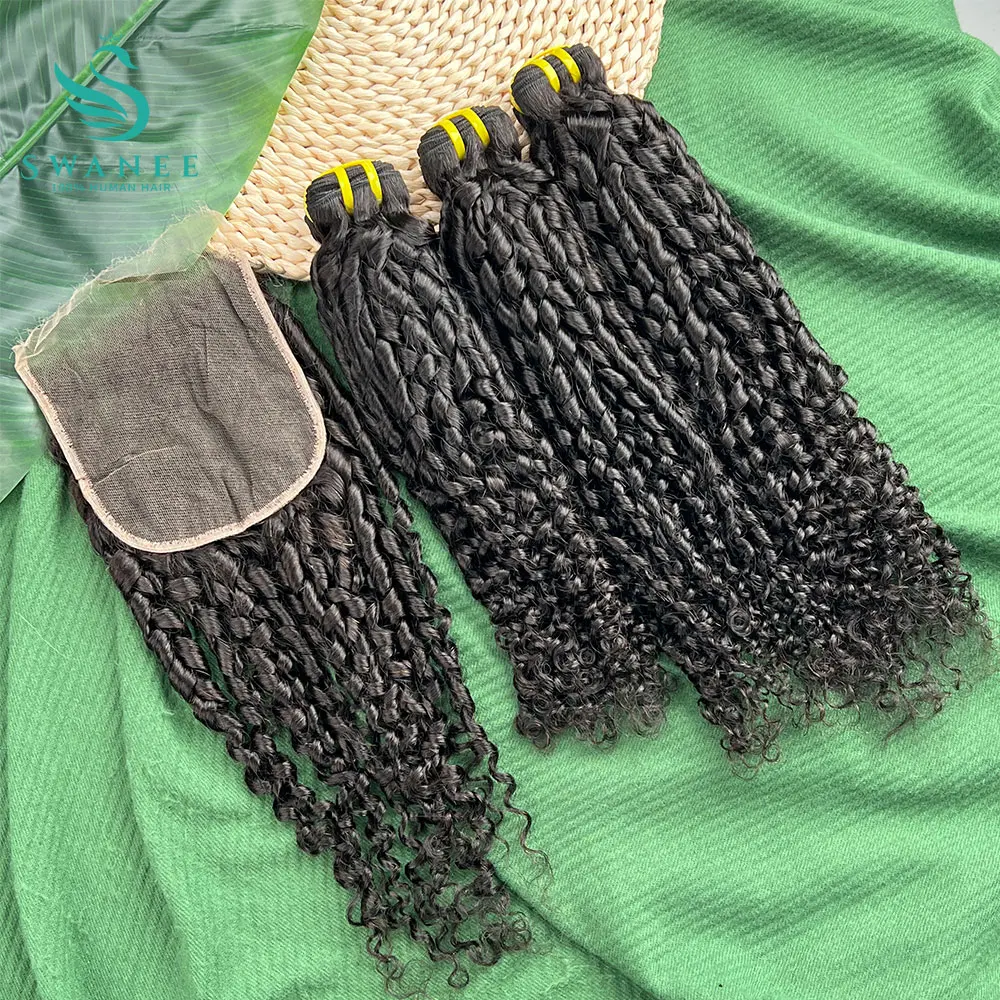 Burmese Pixie Bouncy Curly 13x4 5x5 HD Lace Closure Frontal With Bundles Vietnamese Virgin Raw Hair Bundles With Closure Front