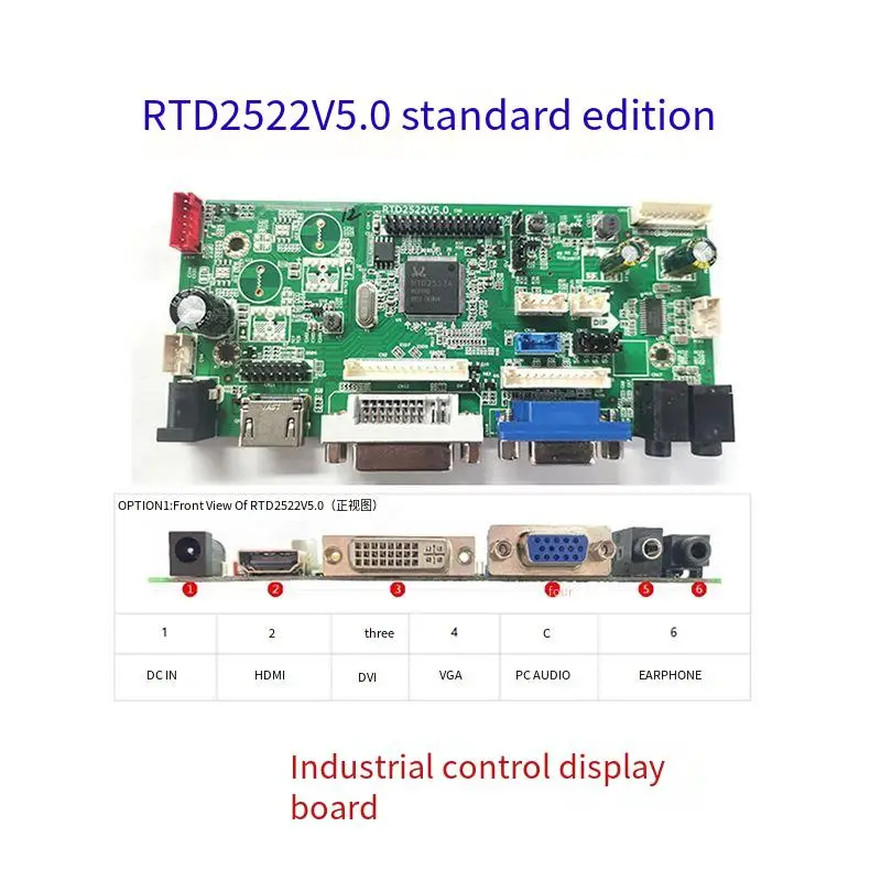 Drive-free RTD2522V5.0 display motherboard industrial control drive board wide temperature wide voltage interface 68676.2