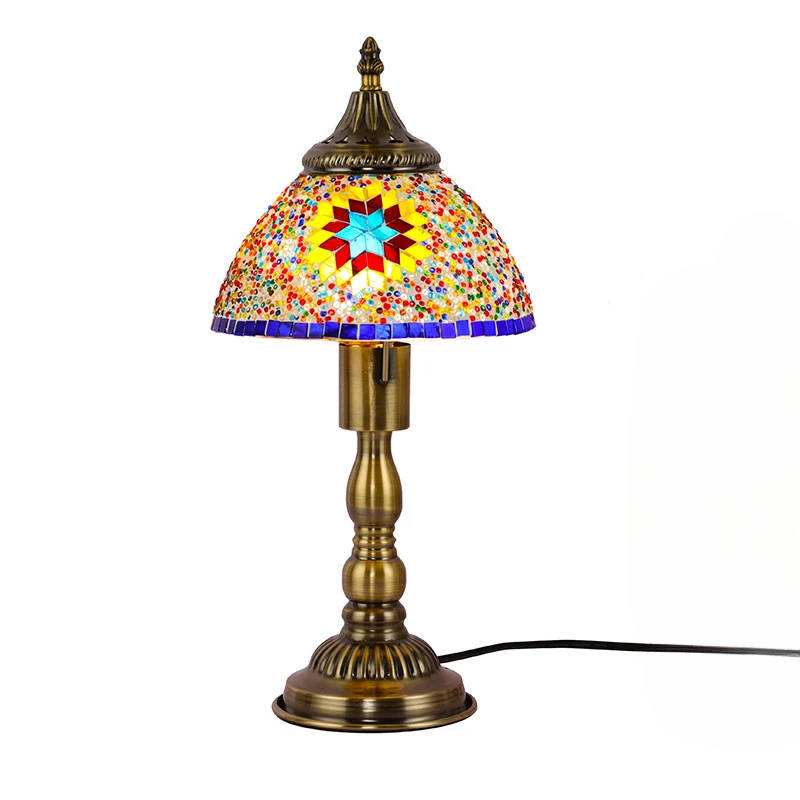 

Vintage Handmade Mosaic Lampshade Turkish Moroccan Bohemian Style Table Lamp