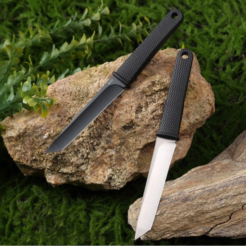 New Outdoor 9CR18 Steel Tactical Straight Knife,Camping Self-Defense Survival Necklace Knife, Multifunctional Portable EDC Knife