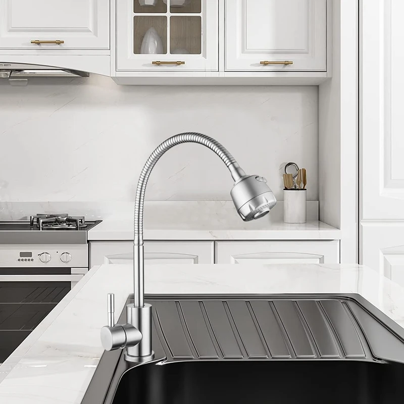 Kitchen Tap 360° Rotatable With 2 Jet Types Kitchen Tap Flexible Single Lever Mixer Tap Rinsing Shower Swivel Tap