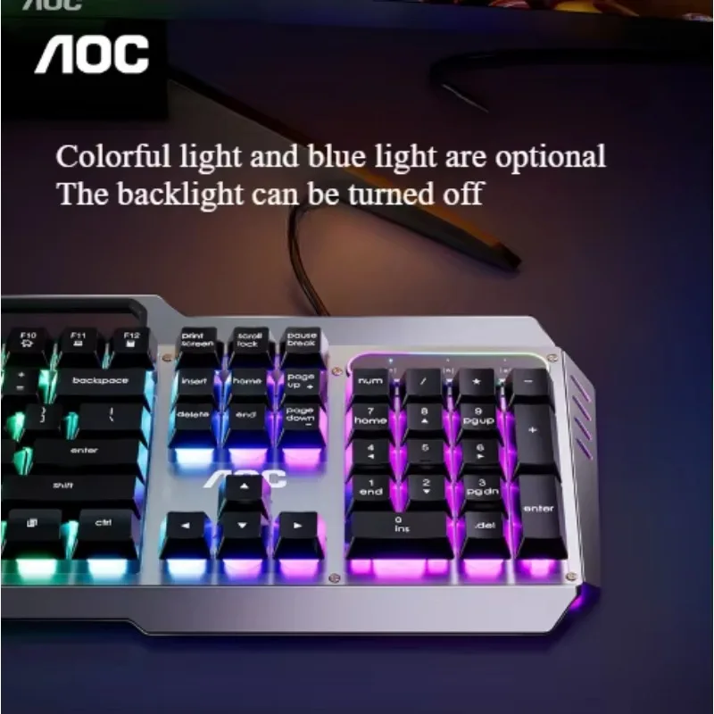 

2025 hot sale AOC Metal Panel Keyboard and Mouse for PC and Laptop Wired RGB Keyboard and Mouse Set Gaming Mouse Mechanical