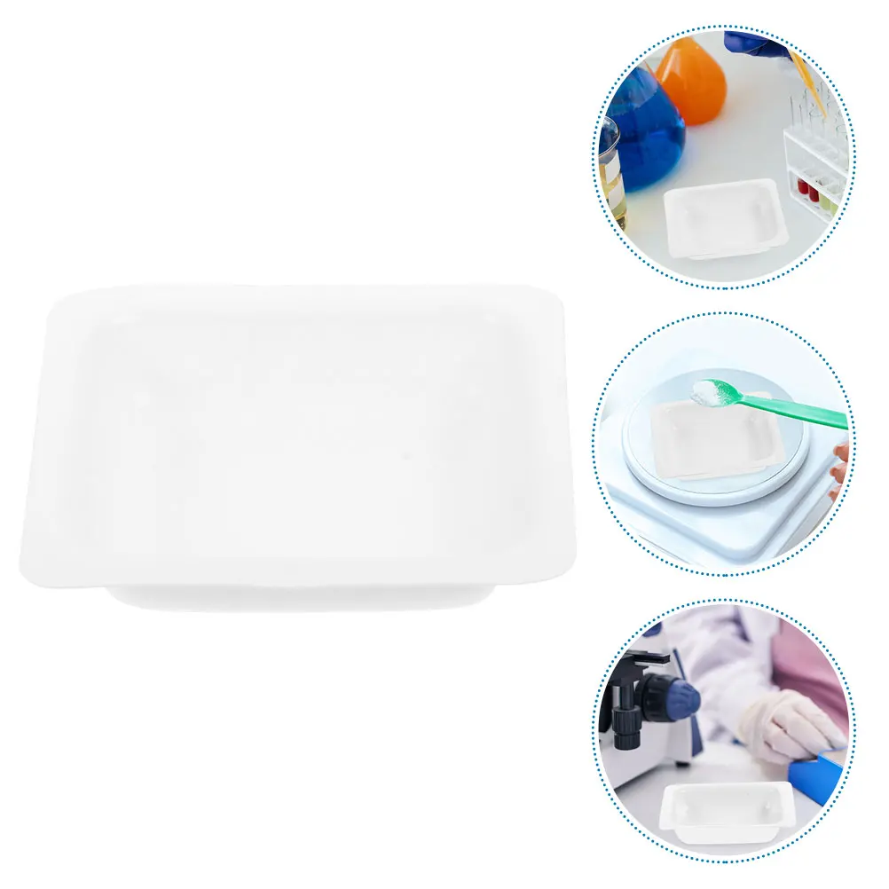 

10 Pcs Weighing Pan Disposable Tray Boat Cover Weights Ship Liquid White Dishes for Powder