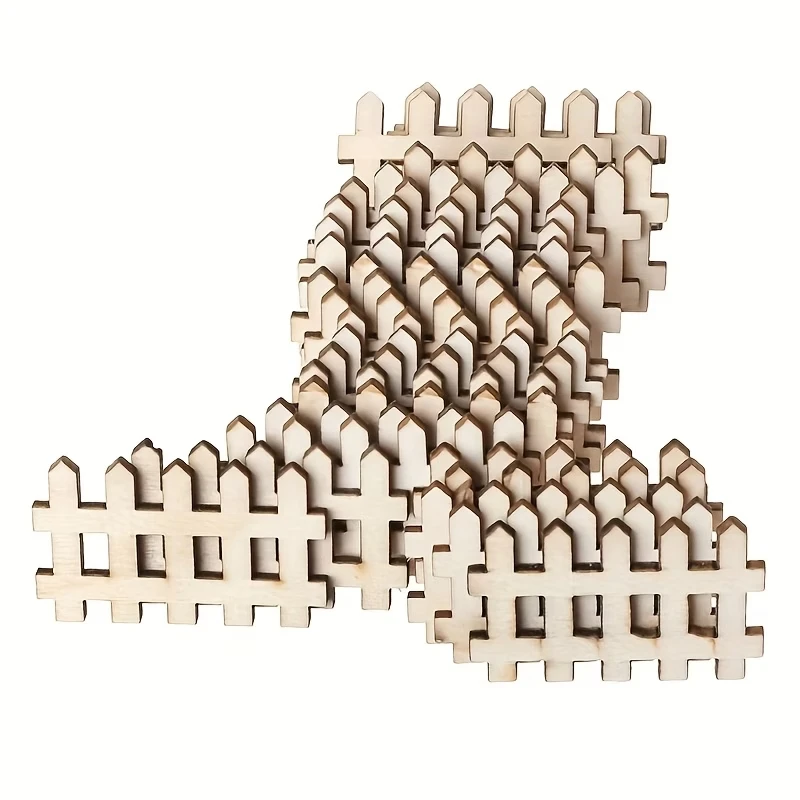 

Wooden Fence Decor,DIY Craft Enthusiasts, Fence-Shaped Wooden Scrapbook,Paper Art Cutting Wooden Ornaments,Suitable for Handmade