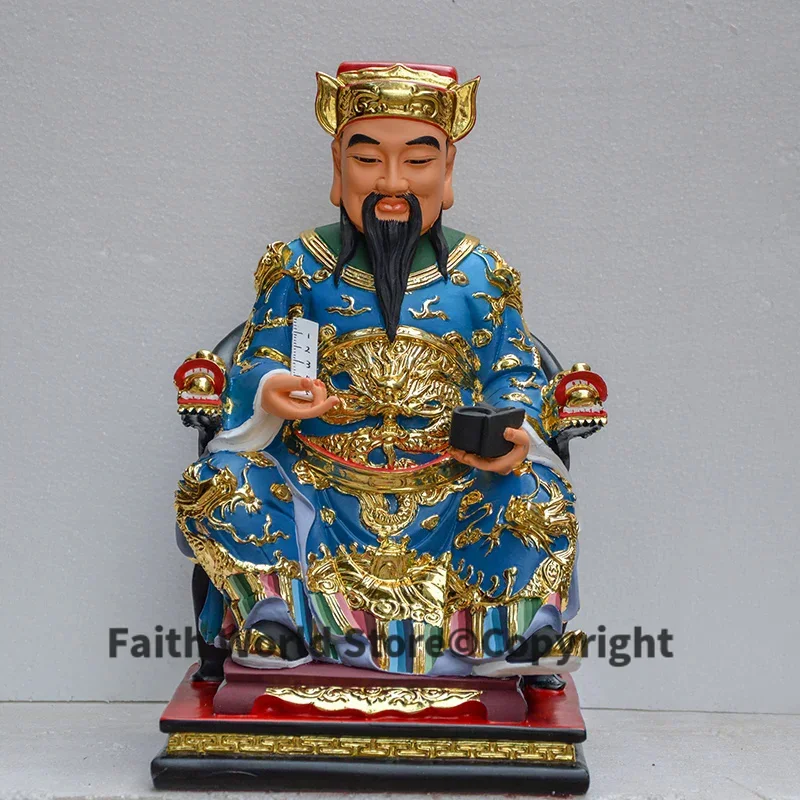 30cm large HOME Temple Shrine TOP efficacious protection Recruit money GOOD LUCK ZUSHI LUBAN GOD Gold plating FENG SHUI statue