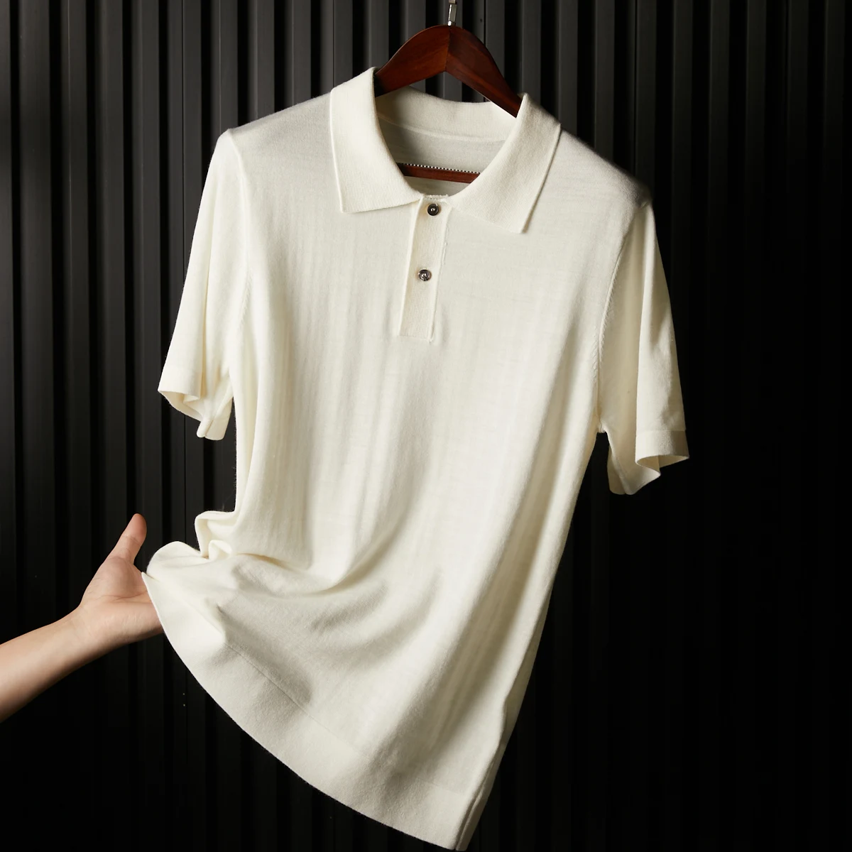 

Роскошная вязаная футболка из шерсти для мужчин, модный городской стиль, итальянское производство, коллекция Весна-Лето