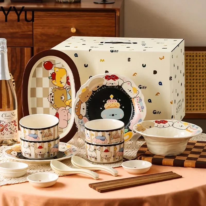 Modern Unique Dinner Set Plates Full Set Friendly Luxury Ceramic Dinnerware Sets Kitchen Designer Vajilla Ceramica Dinnerware