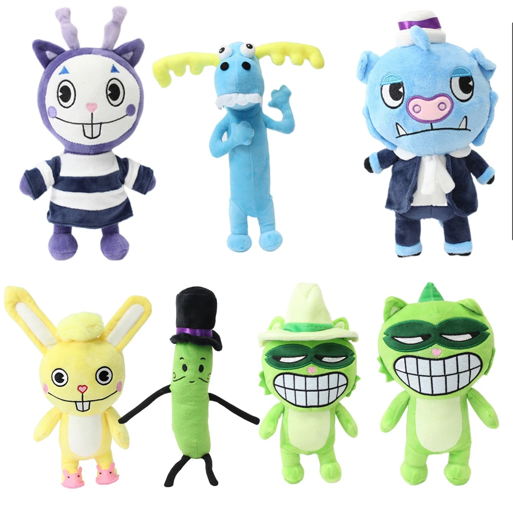 Happy Tree Friends Plush Dolls Nutty Flippy Handy Petunia Flaky Lifty Shifty Sniffles Giggles HTF Figure Toys 40cm Pillow