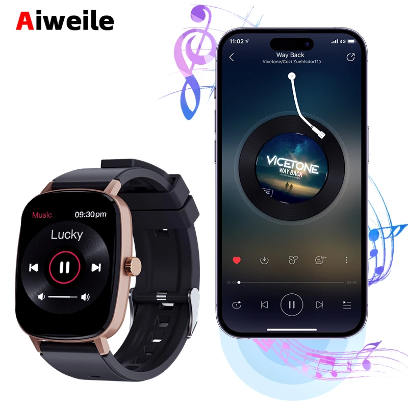 Smart Watch Man Music Controller Fitness Tracker Connected Sport Bluetooth Call Siri Dialing Korean Hebrew Games Aiweile AW63