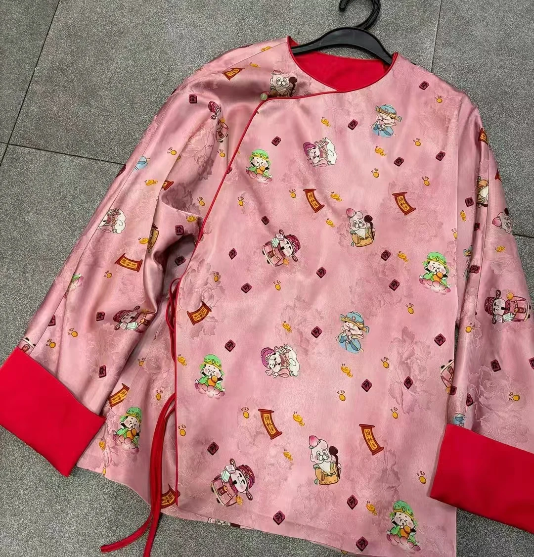 Hohe Qualität Frühjahr und Sommer Neue Rundhals Rayon Gedruckt Spitze Up Top Mode Kontrast Farbe Manschette frauen Hemd S-XL