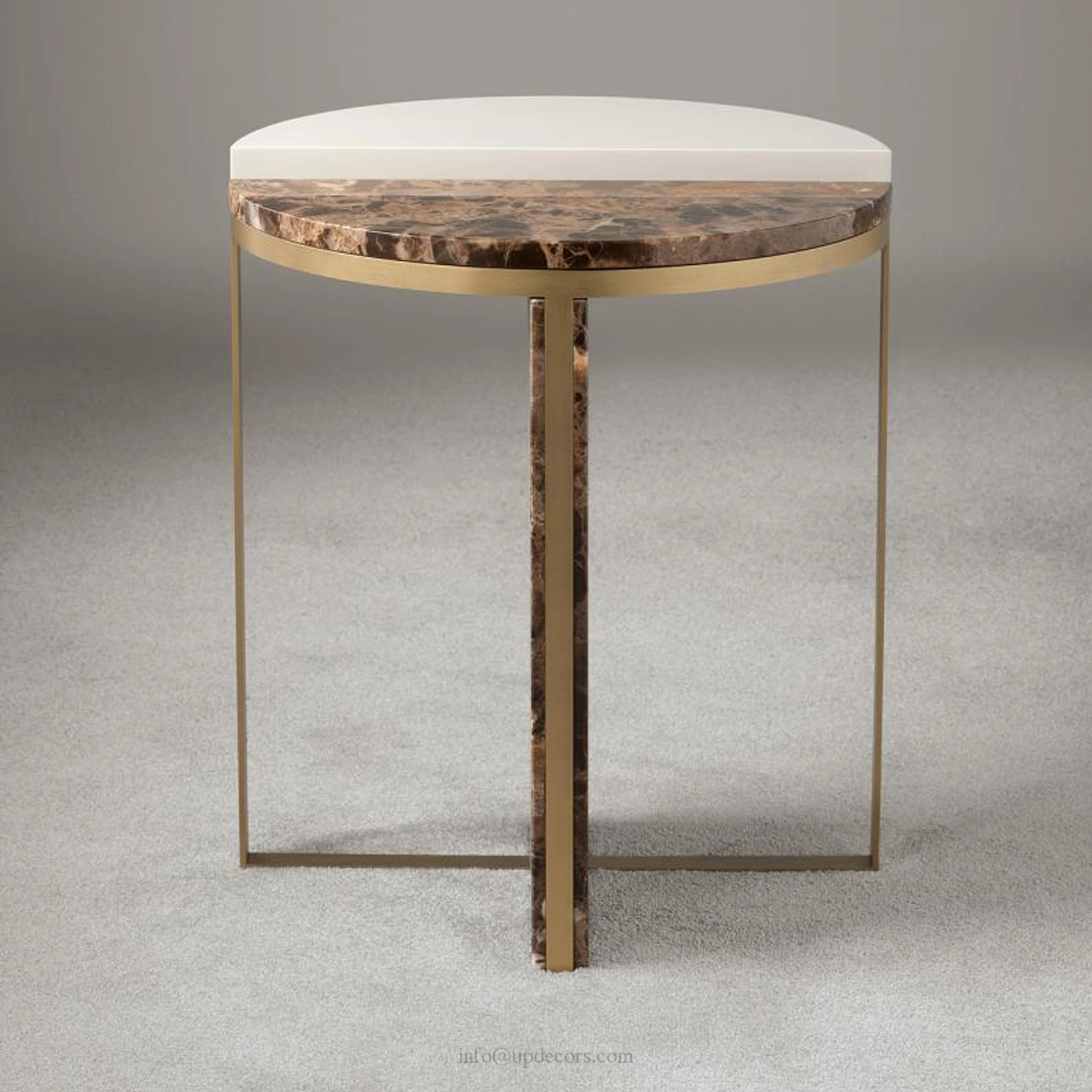 Luxury Marble Side Table Round Gold Side Table For Home Decorate