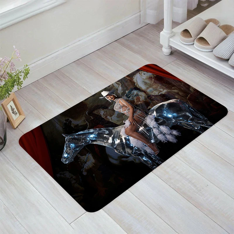 

Hot Singer Beyonce Renaissance Floor Mat Room Mats Carpet Entrance of House Kitchen Rug Rugs Balcony Home Carpets Foot Door Bath