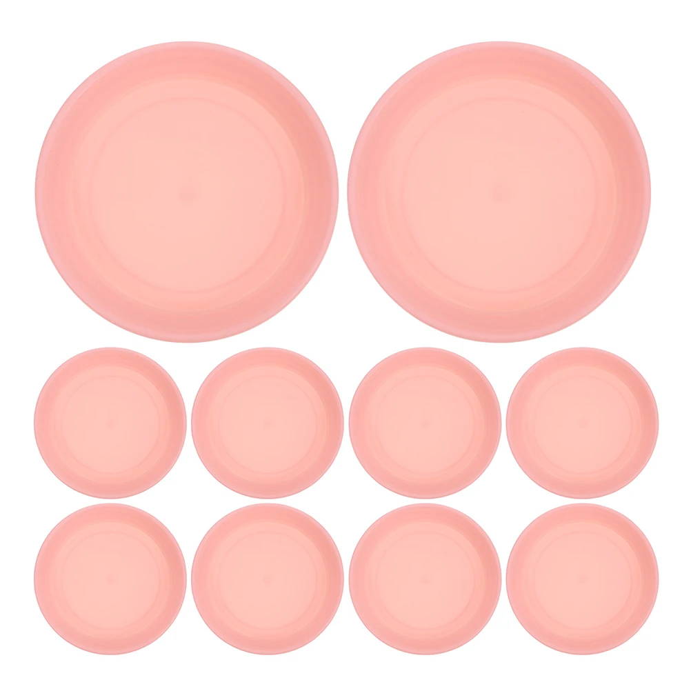 

10 Pcs Thickened Flower Pot Trays Durable Plastic Plant Saucers Round Large Bottom Catch Water Drains Excess Hydration Gardening
