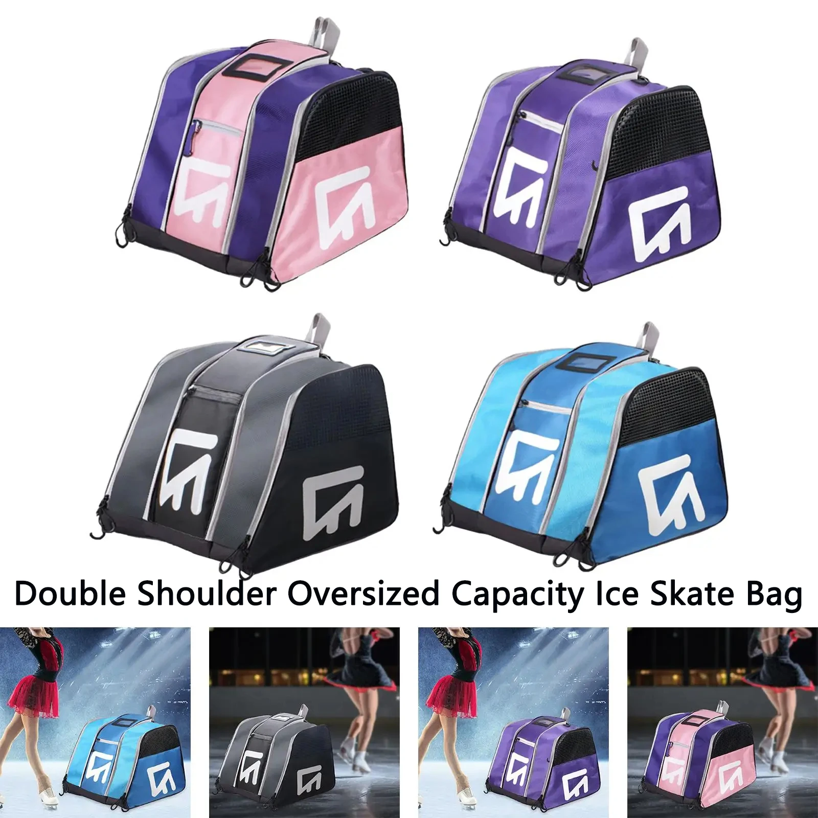 Ice Skate Carry Skating Shoes Bag Breathable Ice Skating Professional Backpack Roller Skating Bag for Hockey Figure Inline Speed