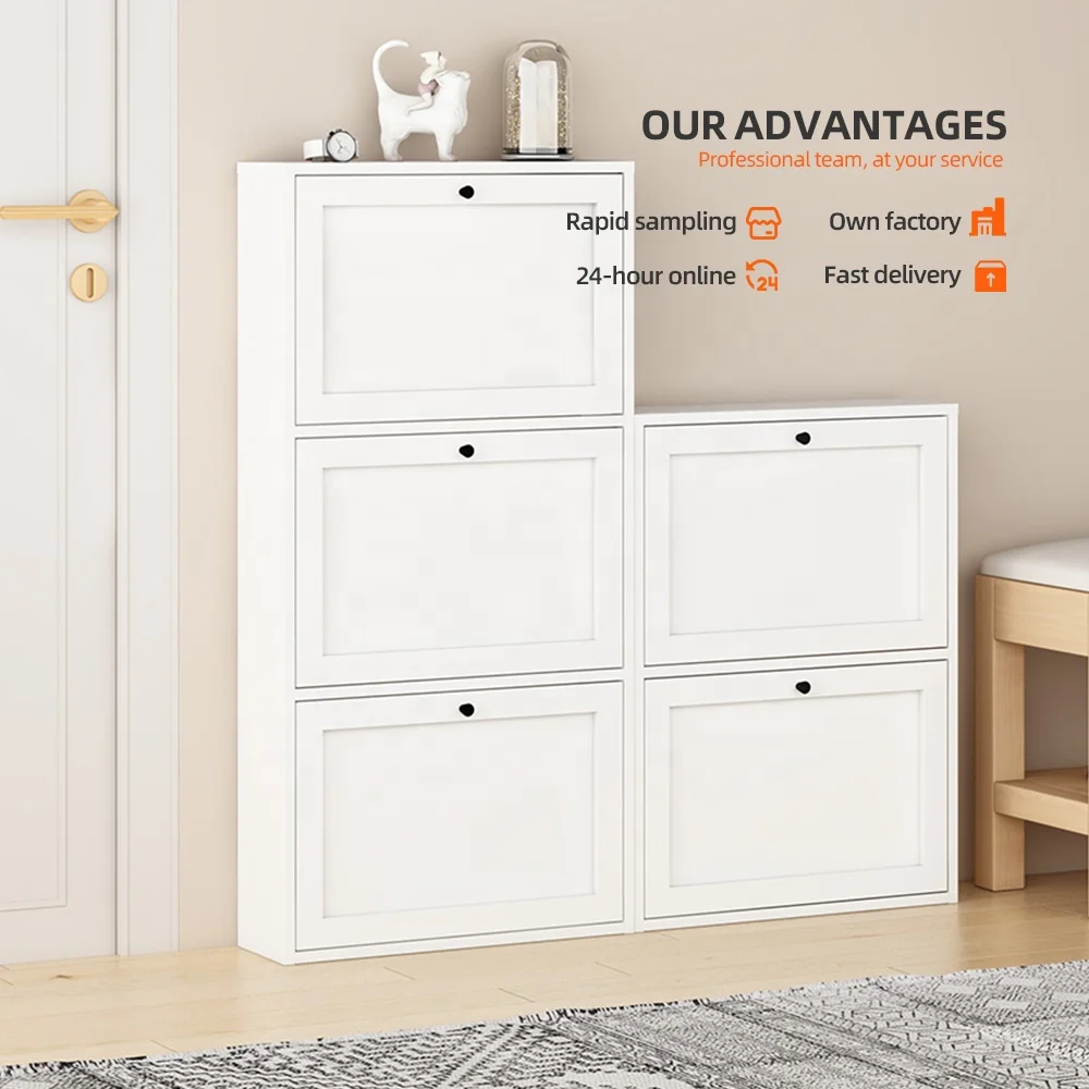 Household furniture Living room durable portable modern style metal shoe cabinet steel shoe rack